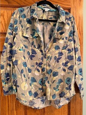 Sundance Women's Floral Button-Up shirt 100% cotton